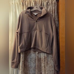 Women's Brown Half-Zip Sweater